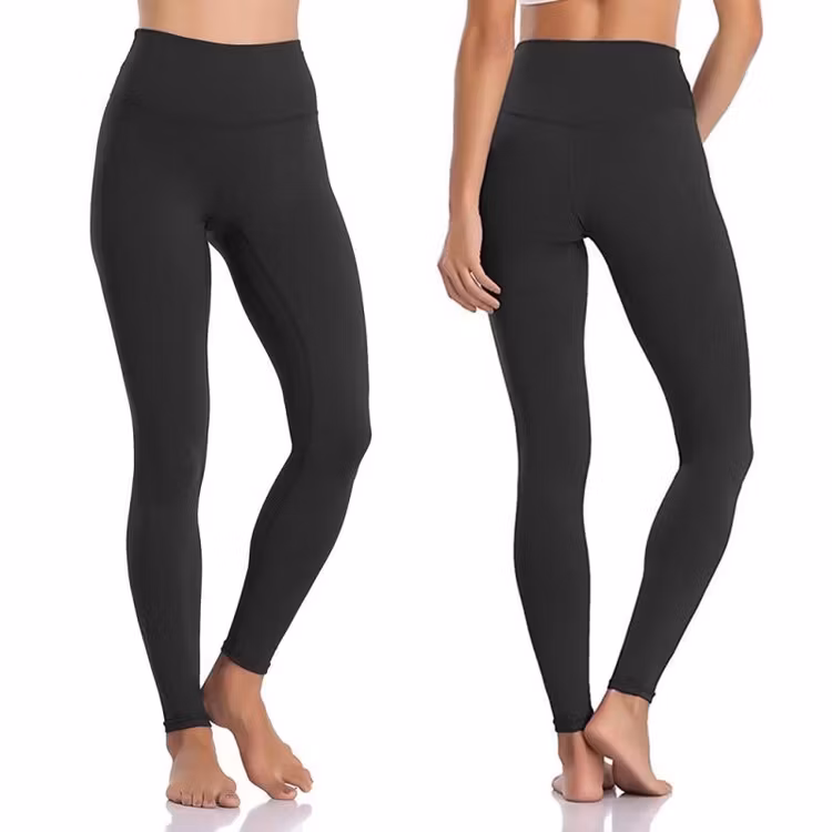 Svarta Leggings med dold ficka i midjan
