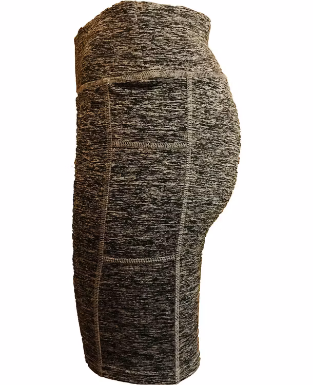 Grå elastiska Träningsshorts fickor på båda sidorna