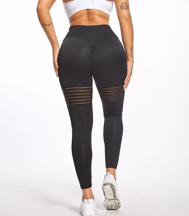 Svarta Tights Leggings med Mesh