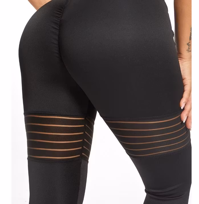 Svarta Tights Leggings med Mesh