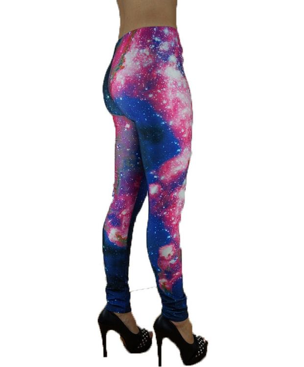 Rosa Blå Galaxy Leggings