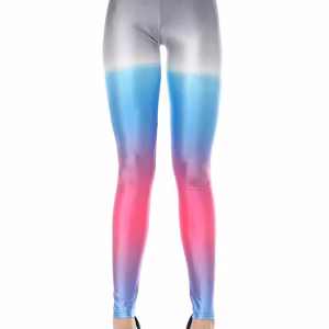 Grå Rosa Blå Melerade Leggings