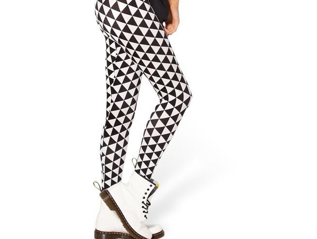 Svart Vit Triangel Leggings