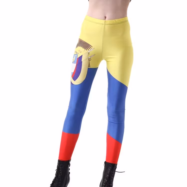Libertad Y Orden Leggings. Mönstrade leggings i färglada färger. Gul, Blå, Röda leggings.