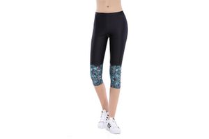 Svarta Capri Leggings med Snäckslasmönster