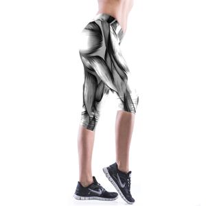 Vit Svarta Capri Leggings med Muskler