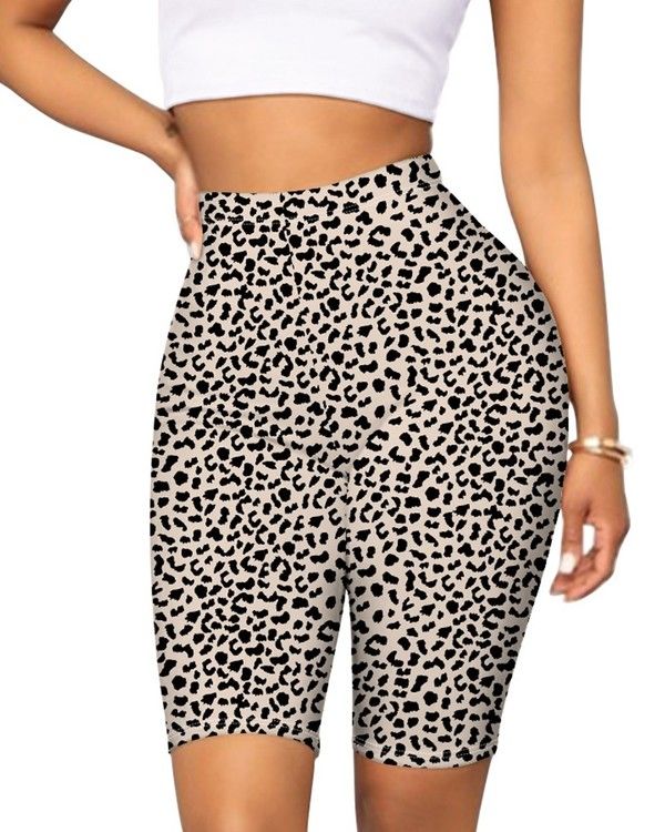 Leopard mönstrade Cykel Shorts