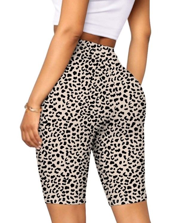 Leopard mönstrade Cykel Shorts