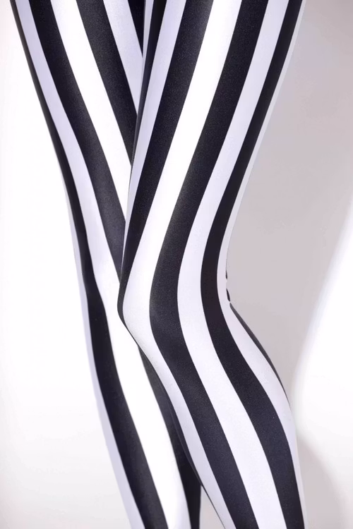 Randiga Leggings i Svart och Vitt