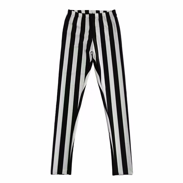 Randiga Leggings i Svart och Vitt