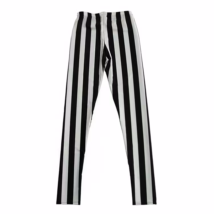 Randiga Leggings i Svart och Vitt