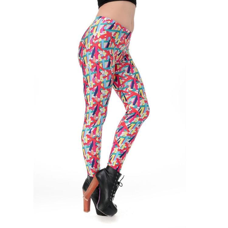 Färgglada Leggings med Pennor