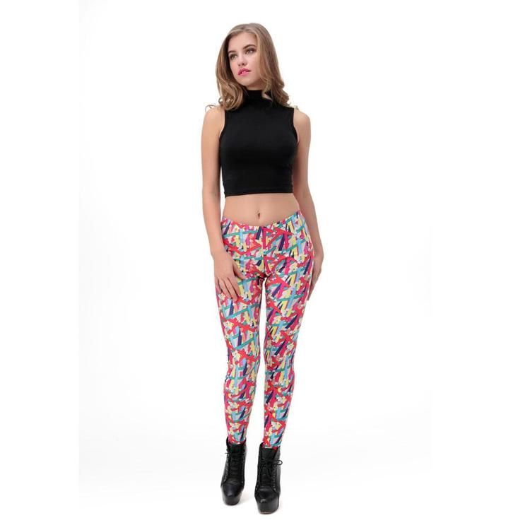 Färgglada Leggings med Pennor