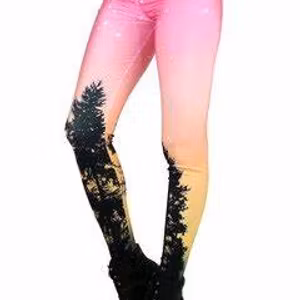 Skogs mönstrade galaxy Leggings