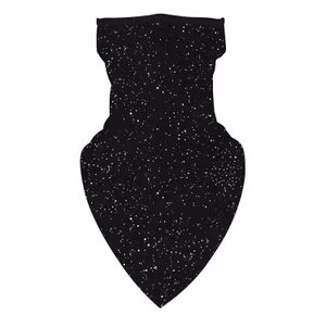 Ansiktsscarf Bandana Baklava Svart Glittrigt Tryck