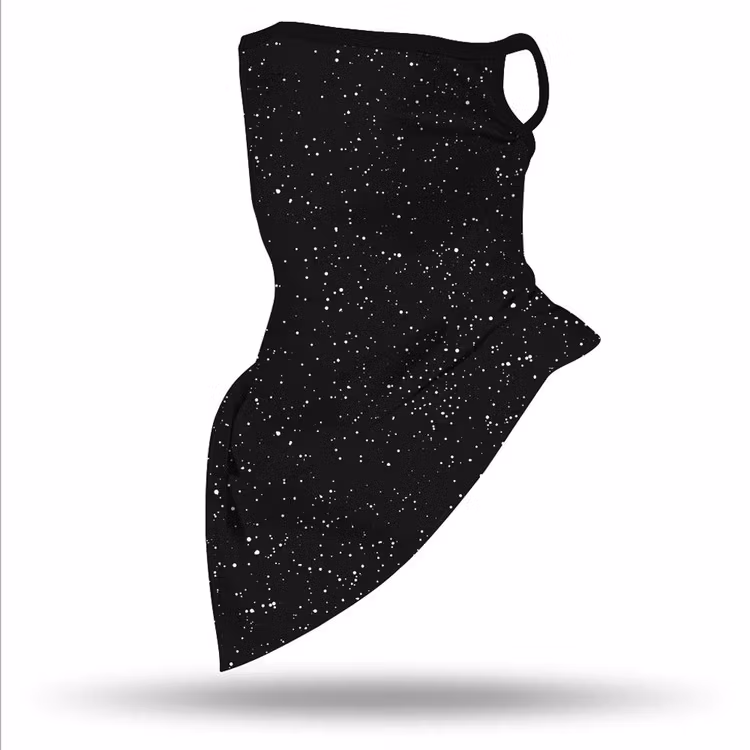 Ansiktsscarf Bandana Baklava Svart Glittrigt Tryck