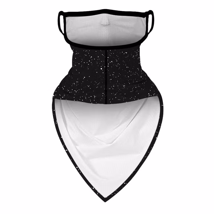 Ansiktsscarf Bandana Baklava Svart Glittrigt Tryck