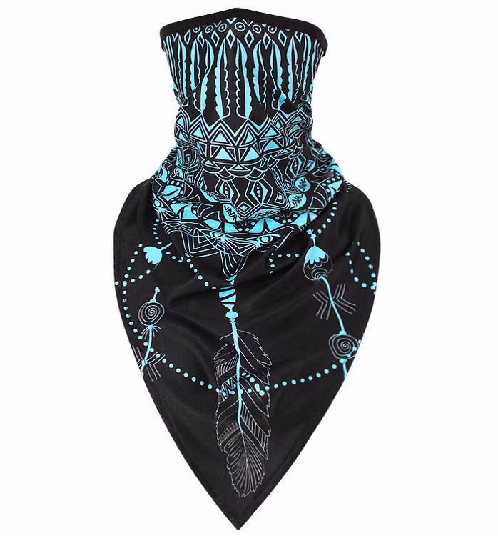 Ansiktsscarf Bandana Baklava Svart Turkos