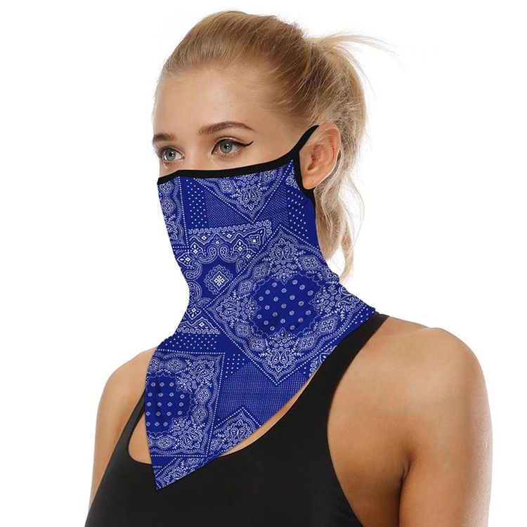 Ansiktsscarf Bandana Baklava Blåmönstrad