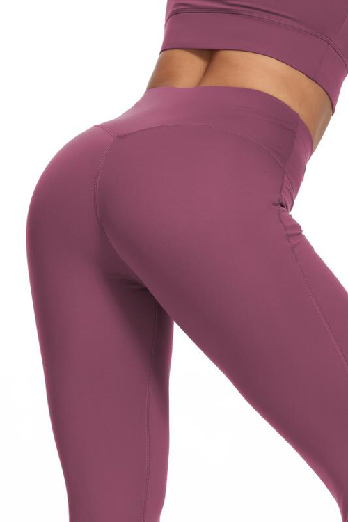 Leggings med hög midja Burgundy