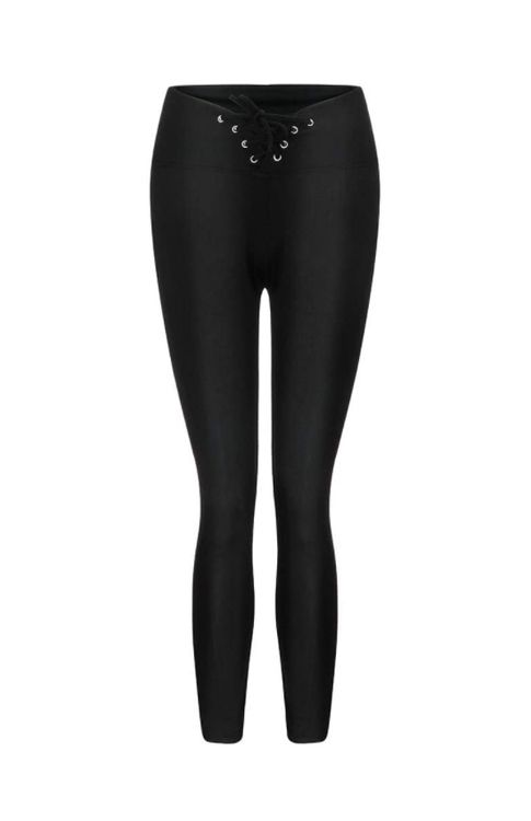 Svarta Leggings med snörning i midjan