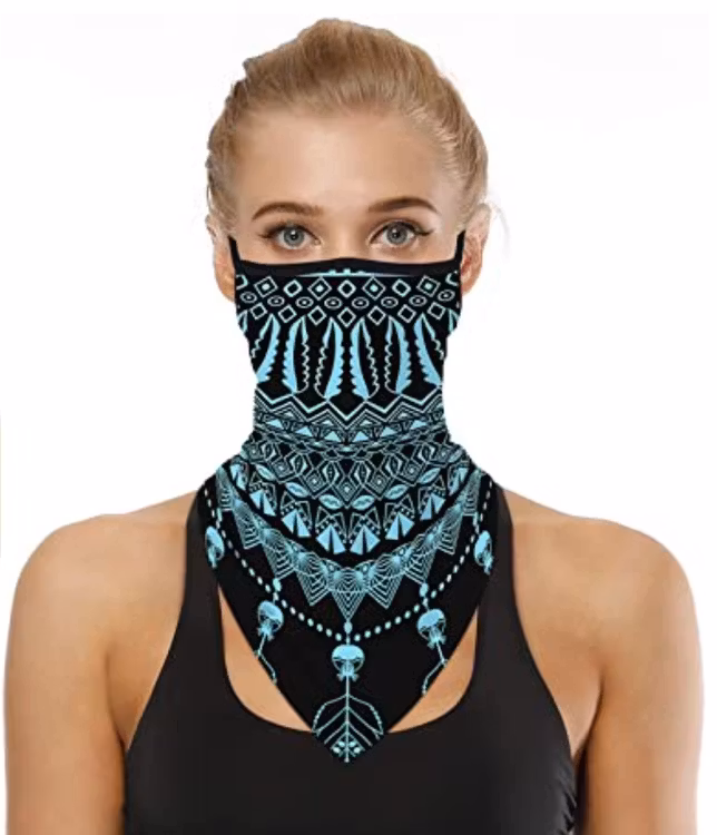 Ansiktsscarf Bandana Baklava Svart Turkos