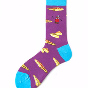 Färgglada pizza slice mönstrade strumpor sockar