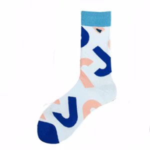 Färgglada bokstav J strumpor sockar
