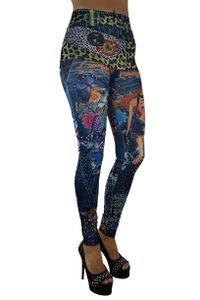 Dancing Girl Jeans Print Leggings