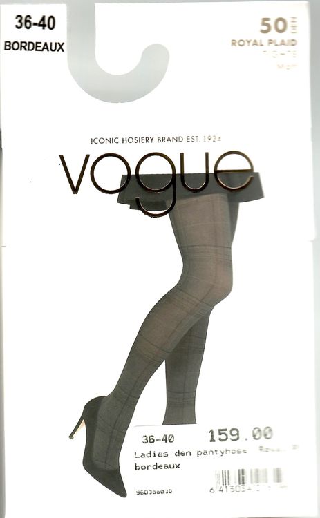 Vogue Royal Plaid 50 den Bordeaux Strumpbyxor