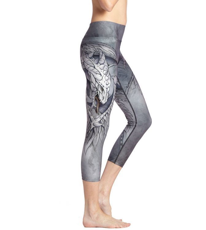 Grå Capri Leggings med Drake Medium