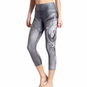 Grå Capri Leggings med Drake Medium
