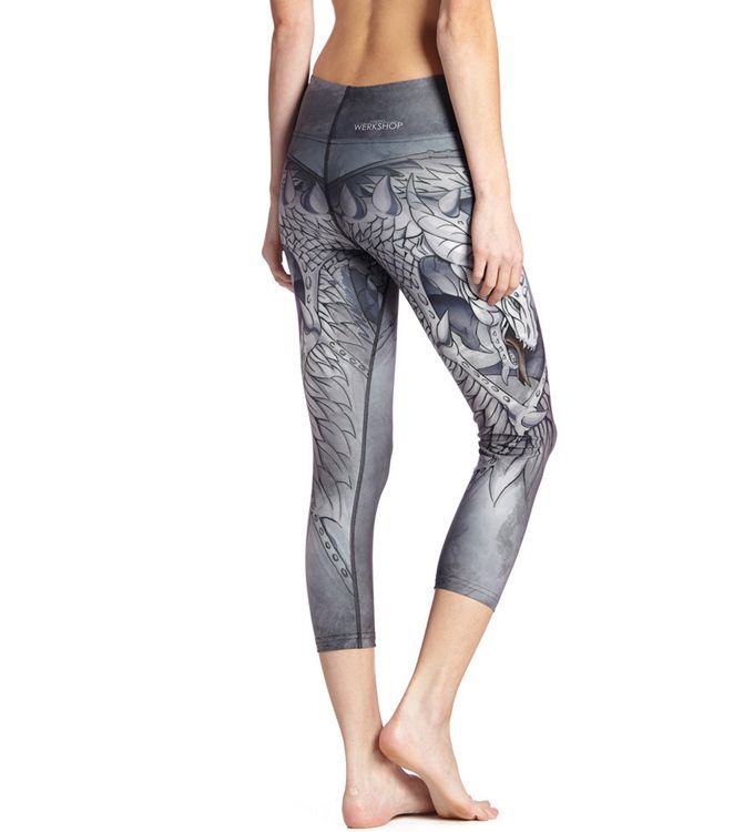 Grå Capri Leggings med Drake Medium