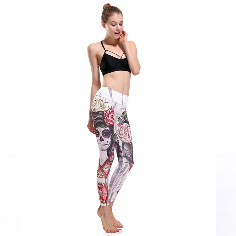 Tatto Woman and Rose Yoga Leggings
