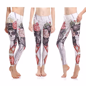 Tatto Woman and Rose Yoga Leggings