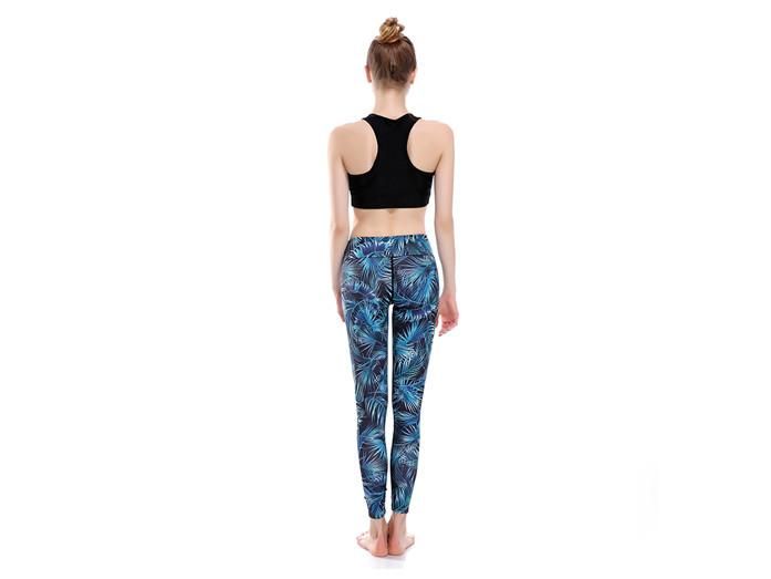 Blågröna Palm Yoga Leggings