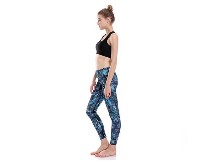 Blågröna Palm Yoga Leggings