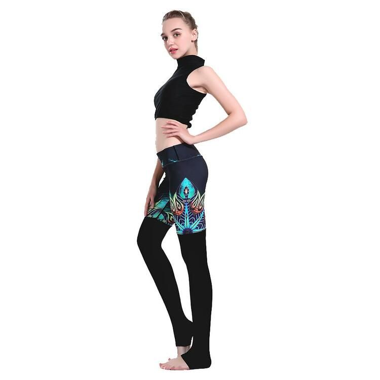 Svarta Mönstrade Yoga Leggings