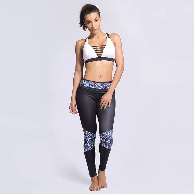 Svarta Yoga Leggings Med Mönster Small