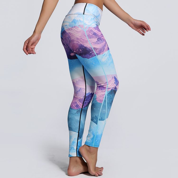 Färgglada Landskaps Leggings
