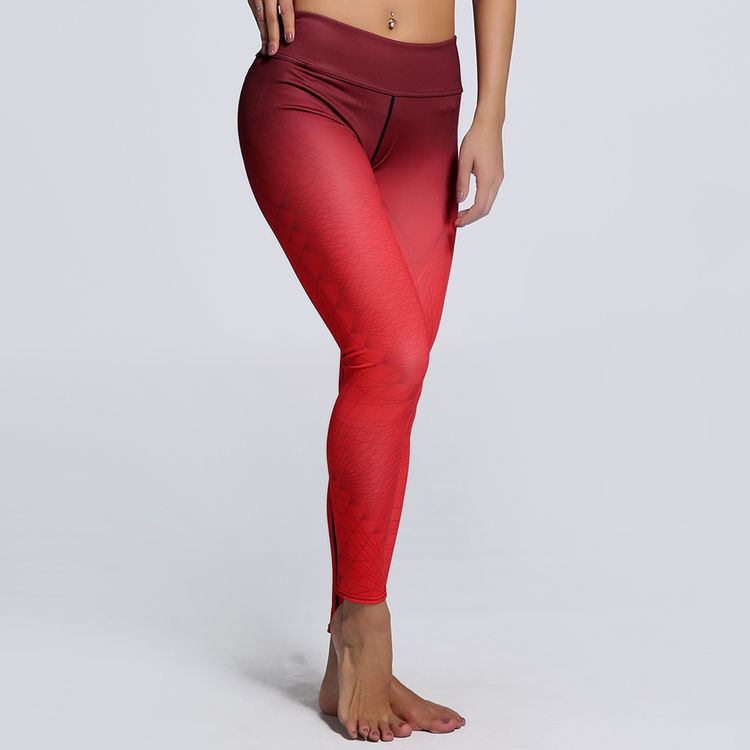 Röda Mönstrade Yoga Leggings 3XL