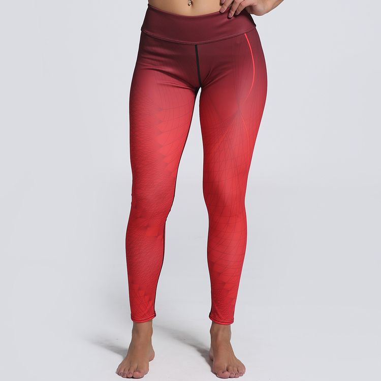 Röda Mönstrade Yoga Leggings 3XL