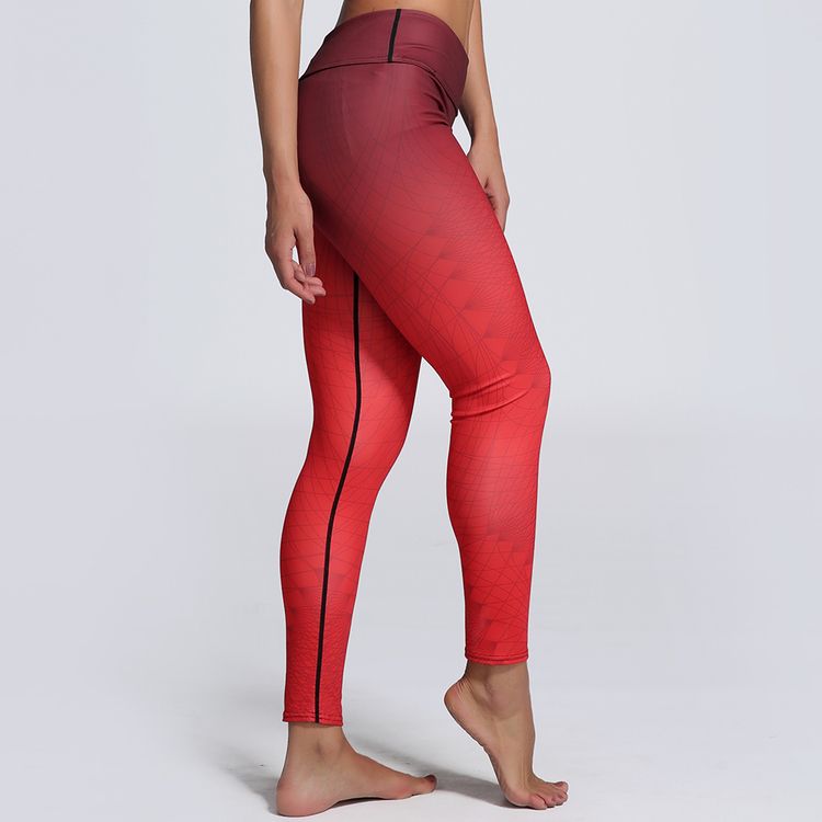Röda Mönstrade Yoga Leggings 3XL