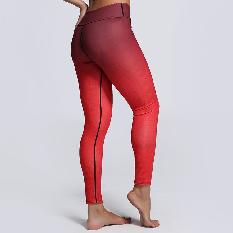 Röda Mönstrade Yoga Leggings 3XL