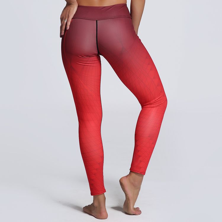 Röda Mönstrade Yoga Leggings 3XL