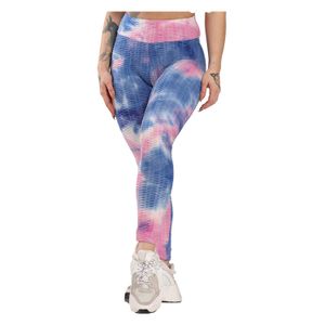 Rosa Blå Leggings med mönster Tie Dye