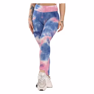 Rosa Blå Leggings med mönster Tie Dye