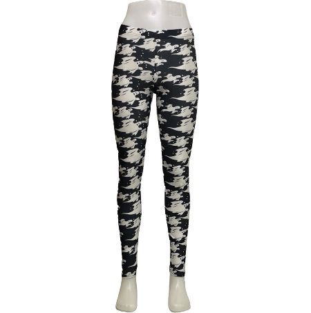 Svarta Leggings med Vita Spöken