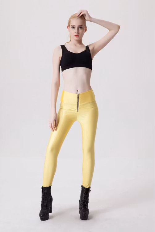 Zipper Neon Fluorescent Leggings Gula