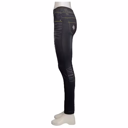 Svarta Jeans Leggings med Tryck